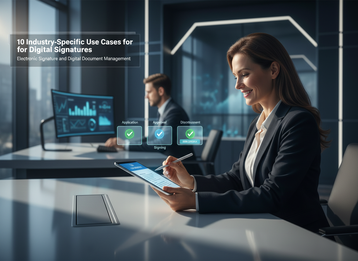 A bank customer signing a loan agreement digitally, with a holographic timeline showing fast and secure loan approval stages.