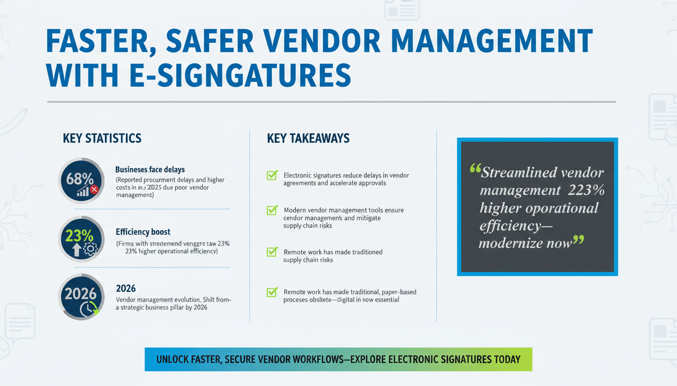 Why Electronic Signatures Are the Key to Faster and More Secure Vendor Management for SMBs and Enterprises