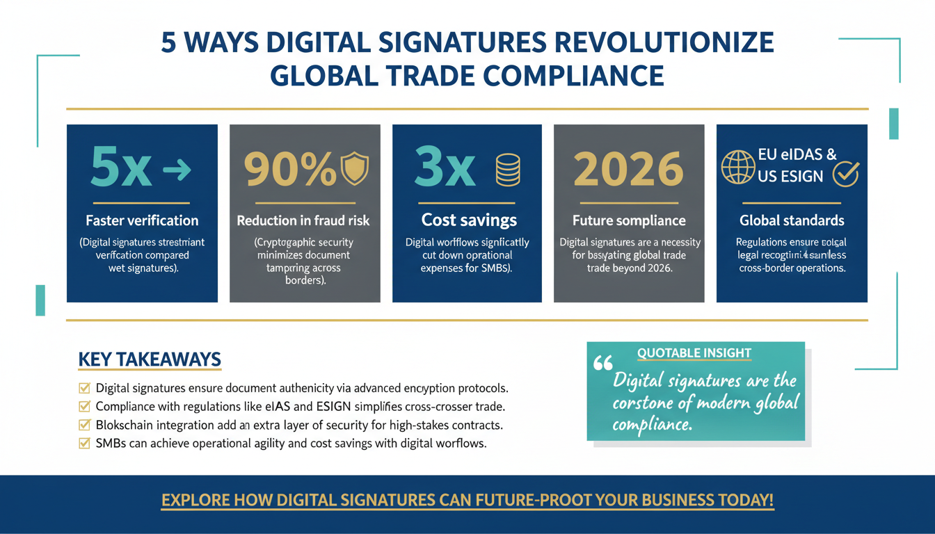 The Top 5 Ways Digital Signatures Simplify Compliance with International Trade Agreements for SMBs and Enterprises