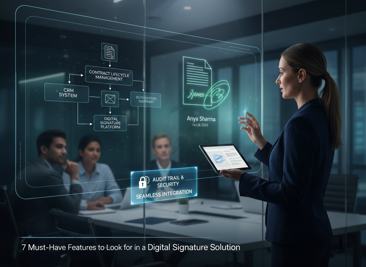 An IT manager demonstrating interconnected software tools with seamless digital signature integration, highlighting compatibility with existing systems.