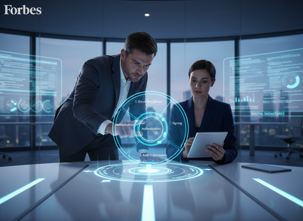 Diagram of the 5-step digital signature process, illustrating efficiency and security.