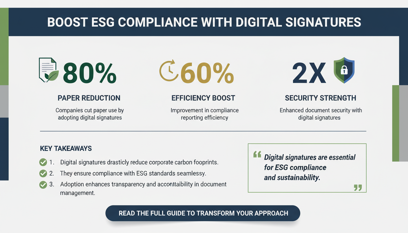 How Digital Signatures Empower ESG Compliance and Sustainability in Business Operations