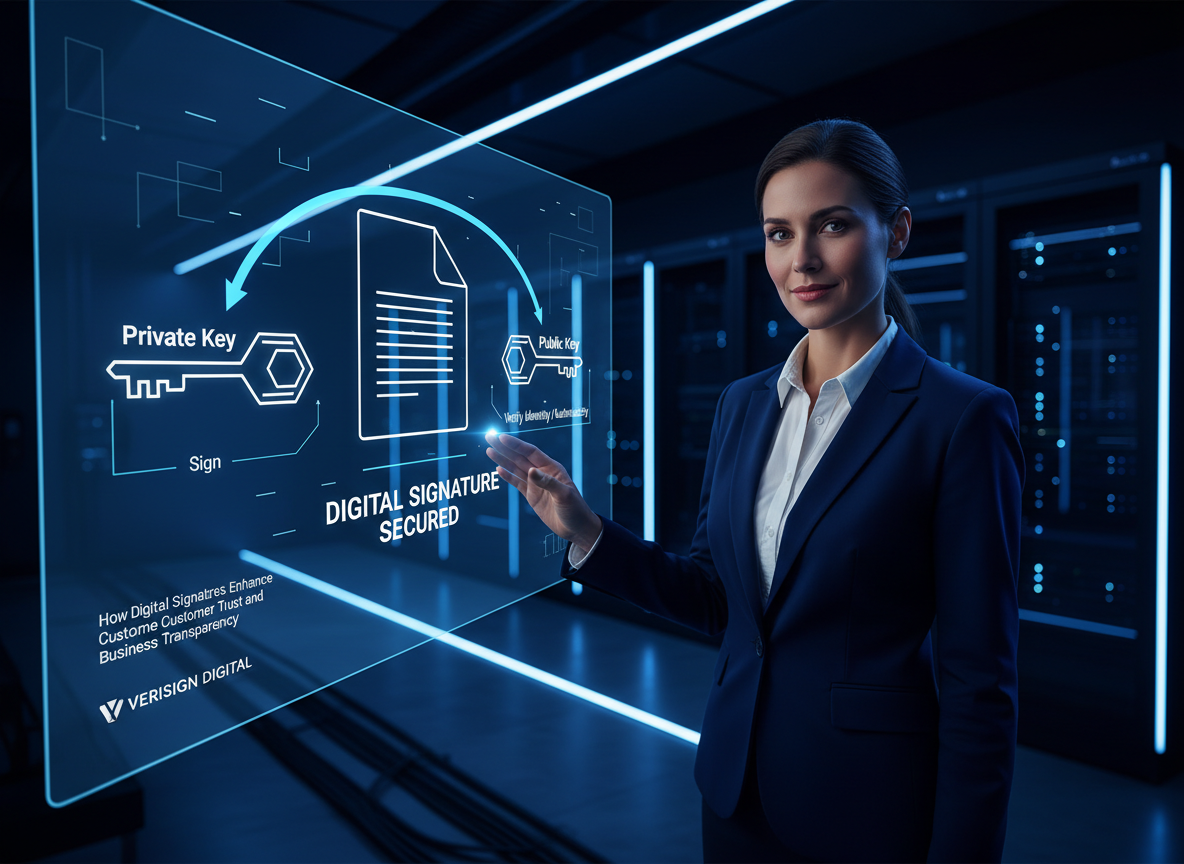 IT head showcases the public key infrastructure system, highlighting private and public keys ensuring document authenticity.