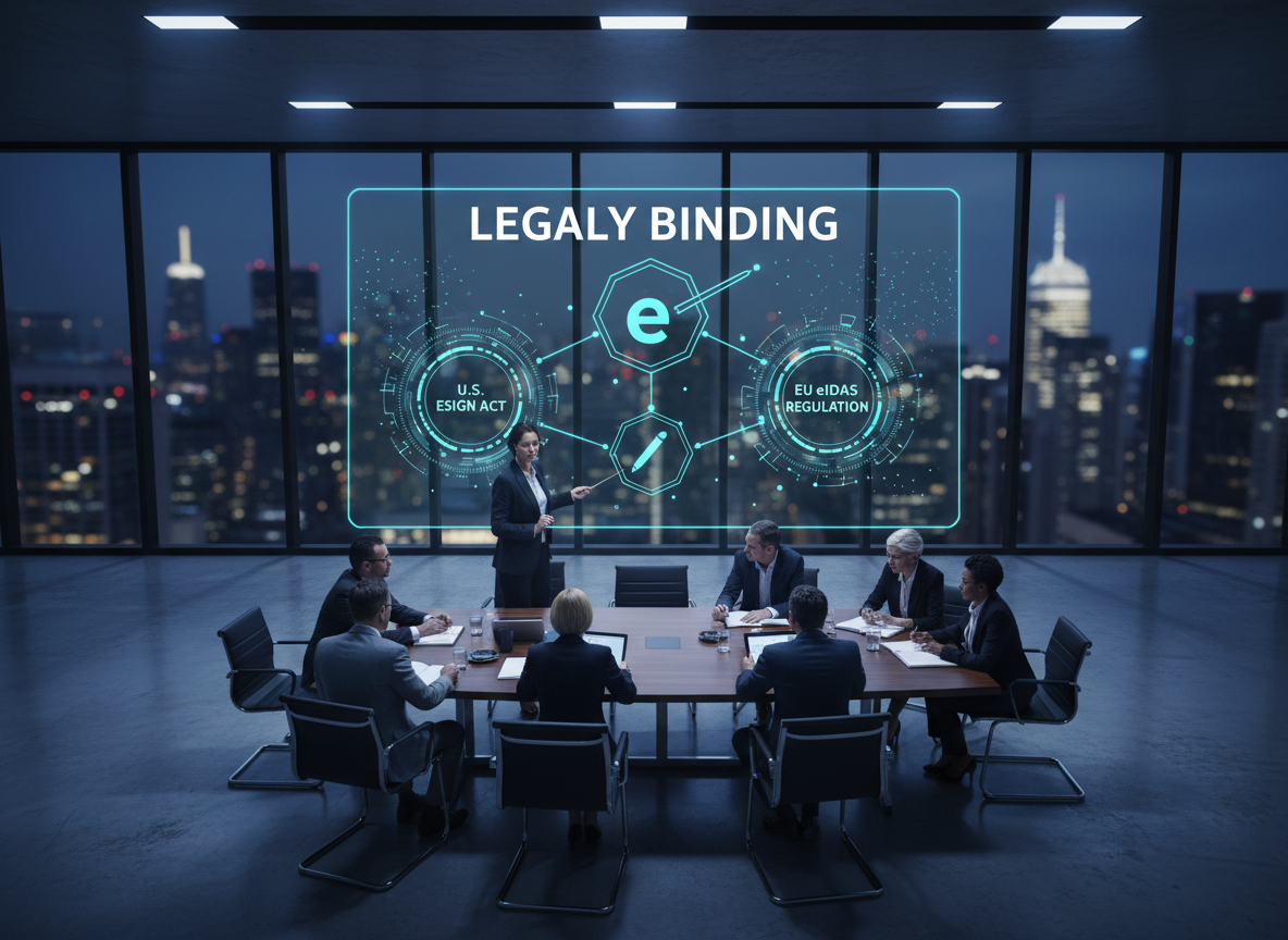 A conference room scene with a legal adv<a href=